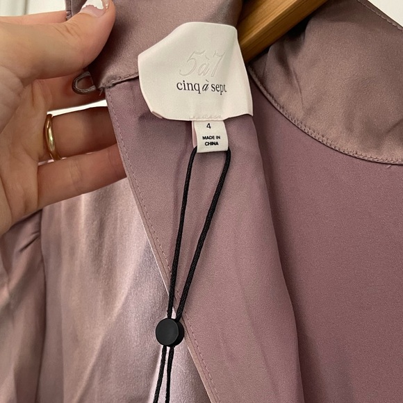Cinq a Sept Nancy Dress Desert rose. Size 4. Silk long sleeve mini dress. NWT - Picture 7 of 9